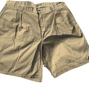 Izod Mens Casual Golf Outdoor Chino Khaki Cotton Pleated Belt Loops Shorts Sz 40